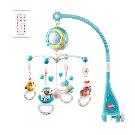 Berço Móbile Musical Infantil Giratório Com Controle Remoto 150 Melodias Azul - KrillMall Menor preço em Berço Móbile Musical Infantil Giratório Com Controle Remoto 150 Melodias Azul - KrillMall