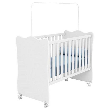 Berço Nacional Doce Sonho 102 Branco/ Branco Com Rodizios - Qmovi Menor preço em Berço Nacional Doce Sonho 102 Branco/ Branco Com Rodizios - Qmovi