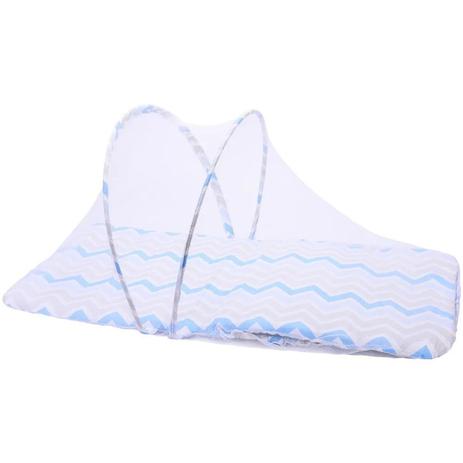 Berço Portátil com Mosquiteiro Chevron Azul - Baby Joy Menor preço em Berço Portátil com Mosquiteiro Chevron Azul - Baby Joy