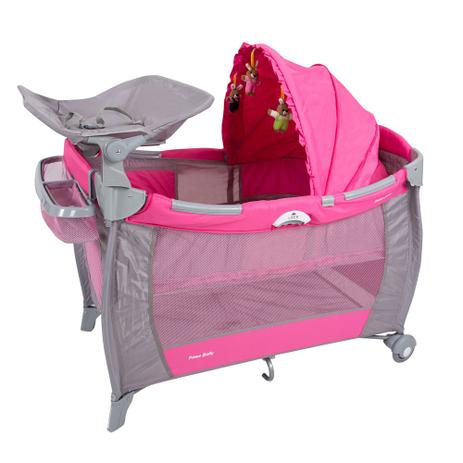 Menor preço em Berço Portátil de Luxo com Trocador - Solis - Rosa - Prime Baby