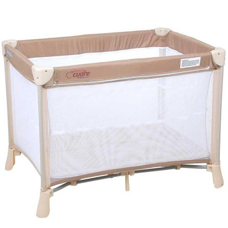 Berço portátil para bebê Burigotto New Cuore bege base acolchoada Menor preço em Berço portátil para bebê Burigotto New Cuore bege base acolchoada