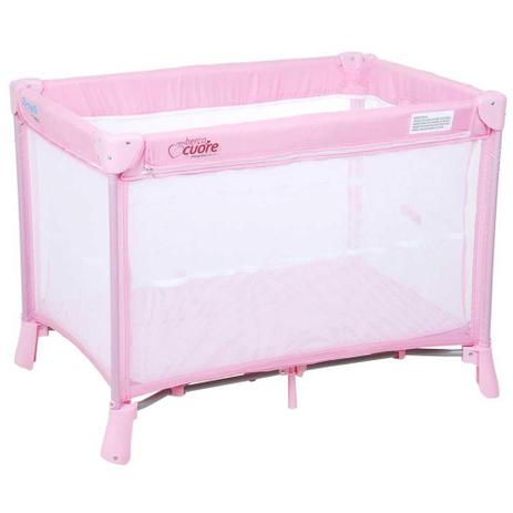 Berço portátil para bebê Burigotto New Cuore pink base acolchoada Menor preço em Berço portátil para bebê Burigotto New Cuore pink base acolchoada