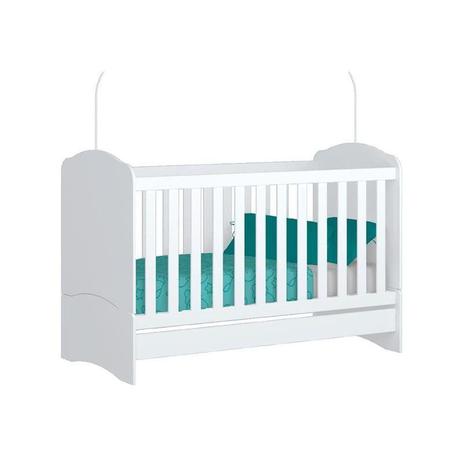 Berço que vira mini cama Bala de Menta Branco - Henn Menor preço em Berço que vira mini cama Bala de Menta Branco - Henn