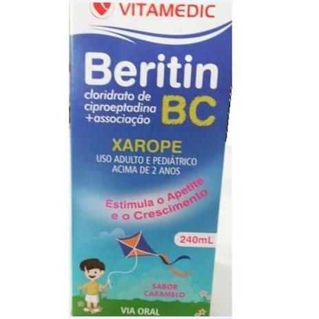 Beritin Bc Xarope 240ml + Apetie + Aumento De Massa - Vitamedic Menor preço em Beritin Bc Xarope 240ml + Apetie + Aumento De Massa - Vitamedic