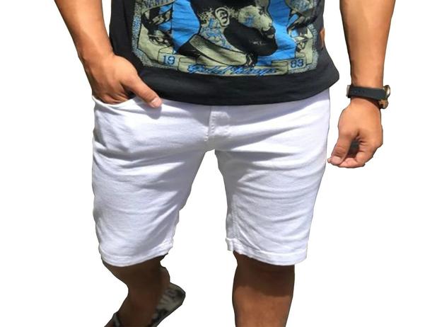 short jeans branco masculino
