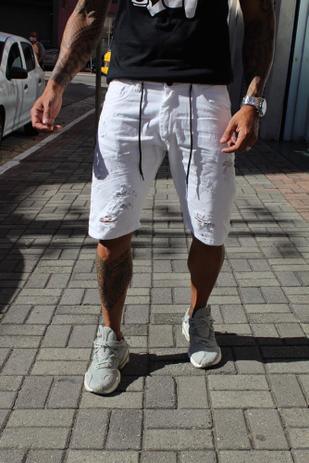 short branco masculino jeans