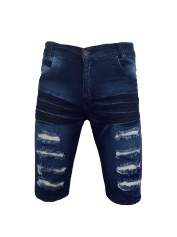 bermuda jeans rasgadinha masculina