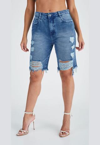 bermuda comprida jeans