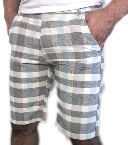 Bermuda Masculina Xadrez Cinza e Azul - 44 - Bermudas brasil Menor preço em Bermuda Masculina Xadrez Cinza e Azul - 44 - Bermudas brasil