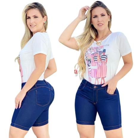 bermuda jeans lycra feminina