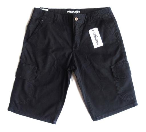 Bermuda Wrangler Masculina Cargo Preto Com Bolsos Elastano Menor preço em Bermuda Wrangler Masculina Cargo Preto Com Bolsos Elastano