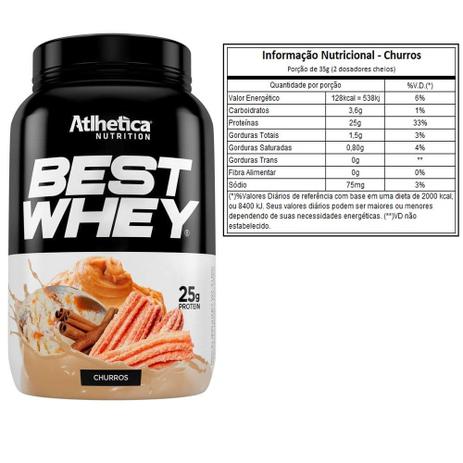 Best Whey Churros 900g + Bcaa 60 Caps + Creatina 100g - Atlhetica Menor preço em Best Whey Churros 900g + Bcaa 60 Caps + Creatina 100g - Atlhetica