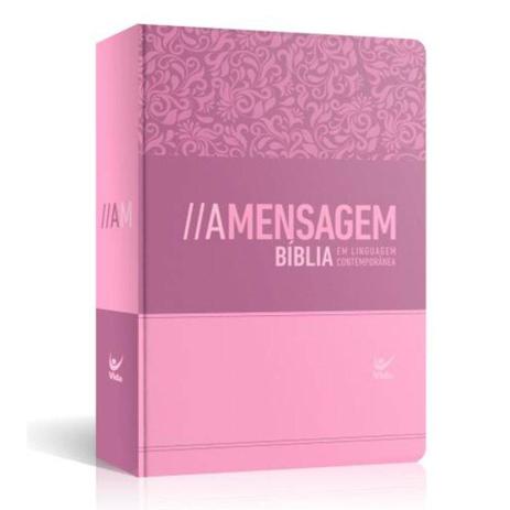 Bíblia A mensagem semi-luxo feminina rosa - Editora vida Menor preço em Bíblia A mensagem semi-luxo feminina rosa - Editora vida