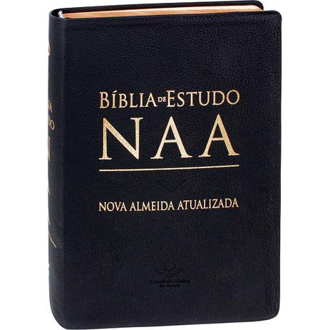 Menor preço em Biblia de Estudo Almeida NAA Capa Couro Legítimo Luxo Preta