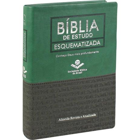 Biblia de Estudo Esquematizada - Verde e Cinza - Sociedade bíblica do brasil Menor preço em Biblia de Estudo Esquematizada - Verde e Cinza - Sociedade bíblica do brasil