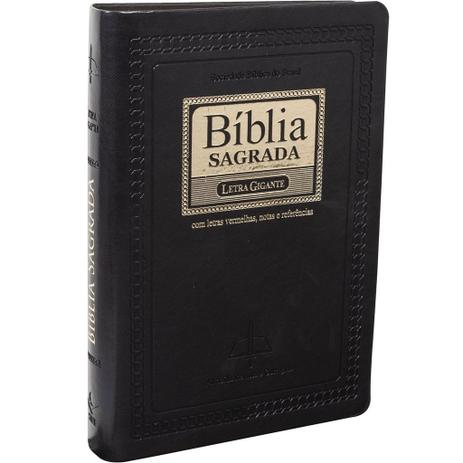 Bíblia Sagrada com Letras Vermelhas, Notas e Referências - Letra Gigante - Preto - Luxo - Sociedade bíblica do brasil Menor preço em Bíblia Sagrada com Letras Vermelhas, Notas e Referências - Letra Gigante - Preto - Luxo - Sociedade bíblica do brasil