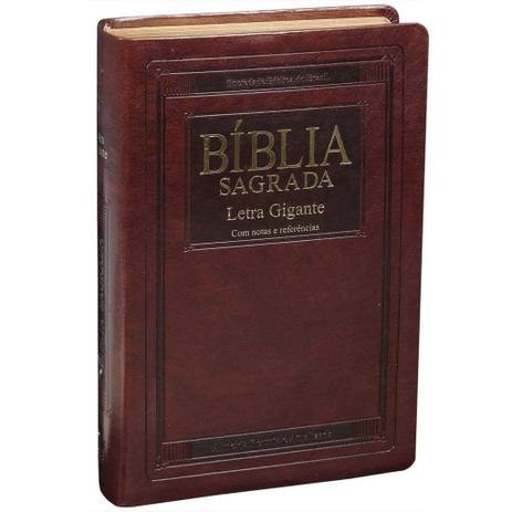 Bíblia Sagrada com Notas, Índice e Referências - Letra Gigante - Marrom Nobre - Sociedade bíblica do brasil Menor preço em Bíblia Sagrada com Notas, Índice e Referências - Letra Gigante - Marrom Nobre - Sociedade bíblica do brasil