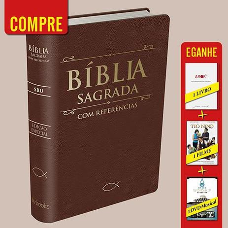 Bíblia Sagrada com referências Vinho + 1 Livro + 2 DVDS - Bv books é boa?
