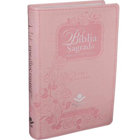 Bíblia Sagrada Edição com Letras Vermelhas - Médio - Letra Gigante - Rosa - Sociedade bíblica do brasil Menor preço em Bíblia Sagrada Edição com Letras Vermelhas - Médio - Letra Gigante - Rosa - Sociedade bíblica do brasil