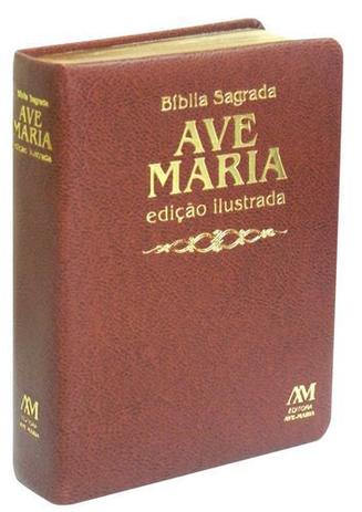 Bíblia Sagrada Edição Ilustrada Luxo Média Marrom - Ave maria Menor preço em Bíblia Sagrada Edição Ilustrada Luxo Média Marrom - Ave maria
