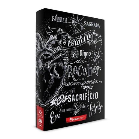Biblia Sagrada Jesuscopy - Lettering NAA Menor preço em Biblia Sagrada Jesuscopy - Lettering NAA