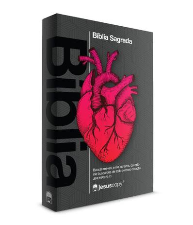 Bíblia Sagrada JesusCopy (preta coração) NAA - Capa dura Menor preço em Bíblia Sagrada JesusCopy (preta coração) NAA - Capa dura