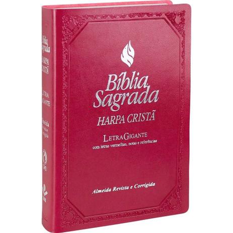 Bíblia Sagrada Letra Gigante - Harpa Cristã - Rosa Escuro - Sociedade bíblica do brasil é boa?