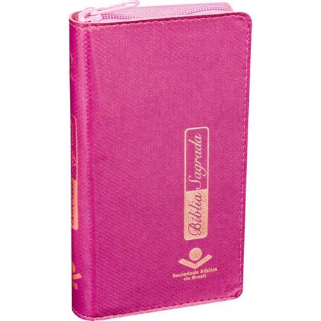 Bíblia Sagrada Modelo Carteira com Zíper e Índice Pink - Sociedade bíblica do brasil é boa?