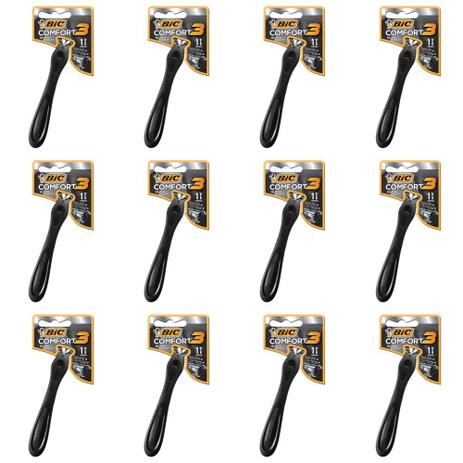 Bic Confort 3 Aparelho Black Night (Kit C/12) Menor preço em Bic Confort 3 Aparelho Black Night (Kit C/12)