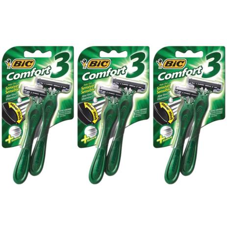 Bic Confort 3 Pele Sensível Aparelho Verde C/2 (Kit C/03) Menor preço em Bic Confort 3 Pele Sensível Aparelho Verde C/2 (Kit C/03)