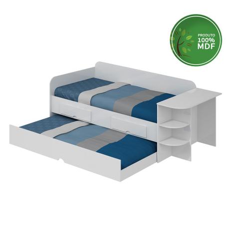 Bicama 2 Gavetas e Escrivaninha Helena Cimol Branco 3 - Cimol Moveis Menor preço em Bicama 2 Gavetas e Escrivaninha Helena Cimol Branco 3 - Cimol Moveis