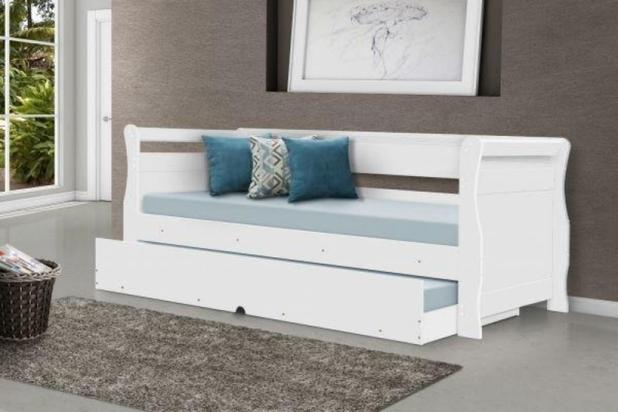 Bicama Babá Sofá Solteiro Bibox Branco Com Colchões - Tebarrot Menor preço em Bicama Babá Sofá Solteiro Bibox Branco Com Colchões - Tebarrot