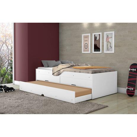 Bicama Com 02 Gavetas Bari 100% MDF Branco Gabrielli - Gabrielli Móveis Menor preço em Bicama Com 02 Gavetas Bari 100% MDF Branco Gabrielli - Gabrielli Móveis