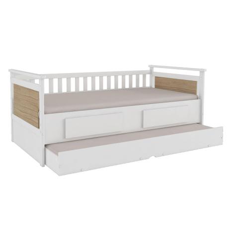 Bicama Infantil 2 gavetas Lipe Móveis Peroba Branco Brilho/Carvalho - Moveis peroba Menor preço em Bicama Infantil 2 gavetas Lipe Móveis Peroba Branco Brilho/Carvalho - Moveis peroba