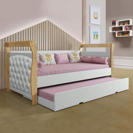 Bicama Infantil Babá Capitonê Tigus Baby Courino Branco/Branco Acetinado Naturale Menor preço em Bicama Infantil Babá Capitonê Tigus Baby Courino Branco/Branco Acetinado Naturale