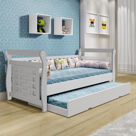 Bicama Infantil Cabeceira Treliça Babá Happy Tigus Baby Branco Menor preço em Bicama Infantil Cabeceira Treliça Babá Happy Tigus Baby Branco