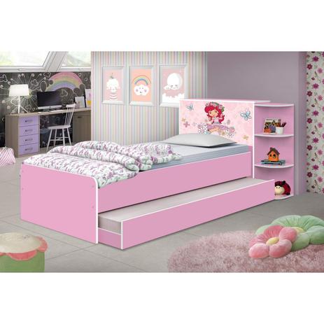 Bicama Infantil Liz Moranguinho JA Móveis Rosa Menor preço em Bicama Infantil Liz Moranguinho JA Móveis Rosa