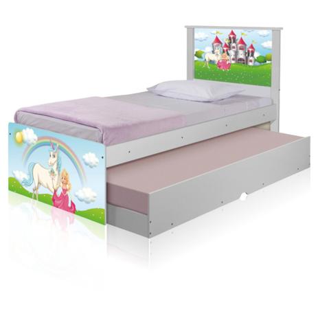 Bicama Juvenil Adesivada Princesa Encantada com Colchões - Tebarrot Menor preço em Bicama Juvenil Adesivada Princesa Encantada com Colchões - Tebarrot