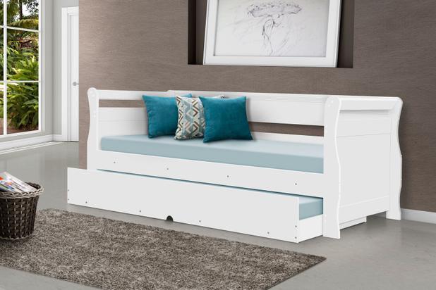 Bicama Sofa Cama Quarto/Sala Solteiro Bari MDF/MDP Branco - Tebarrot Menor preço em Bicama Sofa Cama Quarto/Sala Solteiro Bari MDF/MDP Branco - Tebarrot
