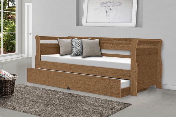 Bicama Sofa Cama Quarto/Sala Solteiro Bari MDF/MDP Carvalho - Tebarrot Menor preço em Bicama Sofa Cama Quarto/Sala Solteiro Bari MDF/MDP Carvalho - Tebarrot