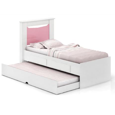 Bicama Solteiro 2 Gavetas Barbara Cimol Branco/Rosa/Lilás - Cimol moveis Menor preço em Bicama Solteiro 2 Gavetas Barbara Cimol Branco/Rosa/Lilás - Cimol moveis