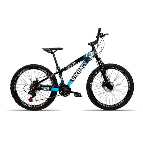 Bicicleta 26 Vikingx 21v Shimano Vmax F. Hidráulico Pt Azul Menor preço em Bicicleta 26 Vikingx 21v Shimano Vmax F. Hidráulico Pt Azul