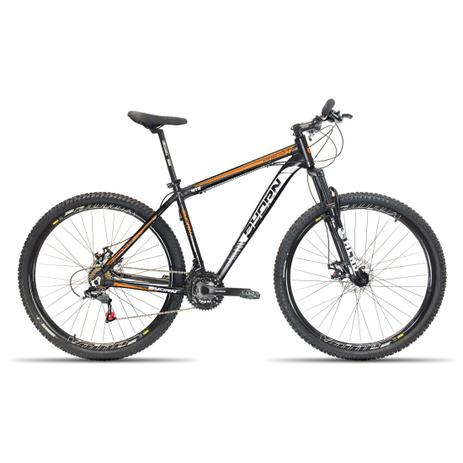 Bicicleta 29 Byorn 24V Rel. Shimano F. Hidraulico Preto com Laranja 17 Menor preço em Bicicleta 29 Byorn 24V Rel. Shimano F. Hidraulico Preto com Laranja 17
