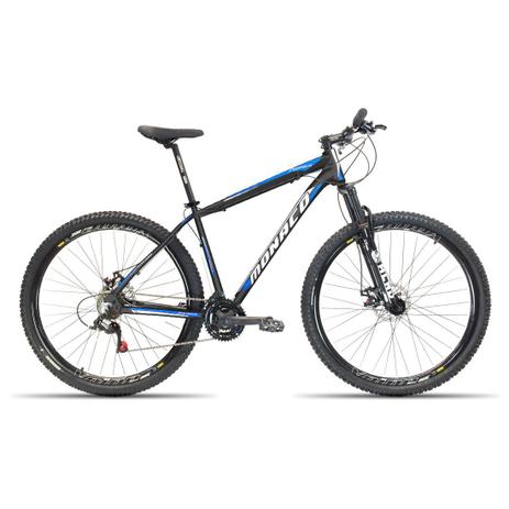 Bicicleta 29 Monaco 24V Index Freio Disco Susp. Preto com Azul 19 Menor preço em Bicicleta 29 Monaco 24V Index Freio Disco Susp. Preto com Azul 19