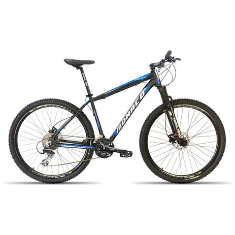Bicicleta 29 Monaco 27V Grupo Shimano Acera Preto com Azul 17 Menor preço em Bicicleta 29 Monaco 27V Grupo Shimano Acera Preto com Azul 17