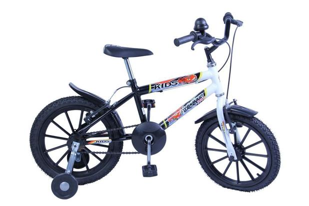 Bicicleta Aro 16 M. Kids Preta/Branco Dalannio Bike Menor preço em Bicicleta Aro 16 M. Kids Preta/Branco Dalannio Bike