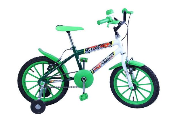 Bicicleta Aro 16 M. Kids Verde/Branco Dalannio Bike Menor preço em Bicicleta Aro 16 M. Kids Verde/Branco Dalannio Bike
