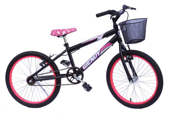 Bicicleta aro 20 wendy rebaixada fem preta detalhe pink Menor preço em Bicicleta aro 20 wendy rebaixada fem preta detalhe pink