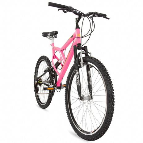 Bicicleta aro 26 full big rider mormaii + shimano rosa Menor preço em Bicicleta aro 26 full big rider mormaii + shimano rosa