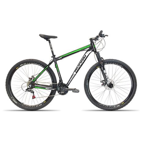 Bicicleta Aro 29 Byorn 21V Cambios Shimano Preto com Verde 17 Menor preço em Bicicleta Aro 29 Byorn 21V Cambios Shimano Preto com Verde 17